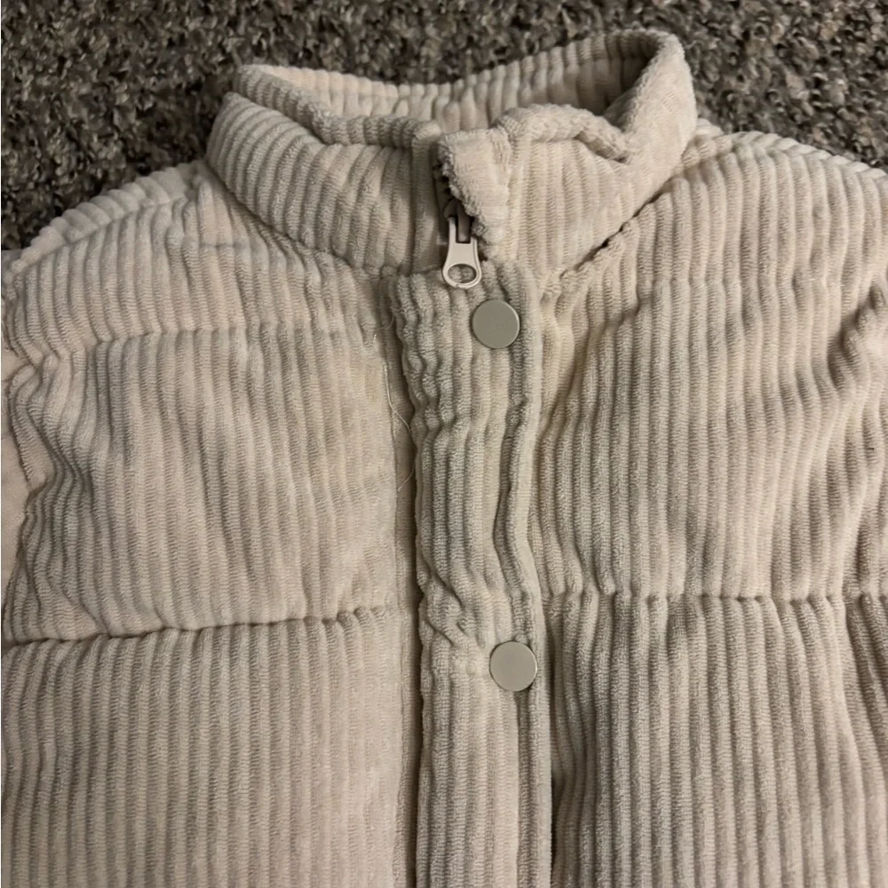 Luv & Lottie 4T Kids Cream Corduroy Puffer Jacket